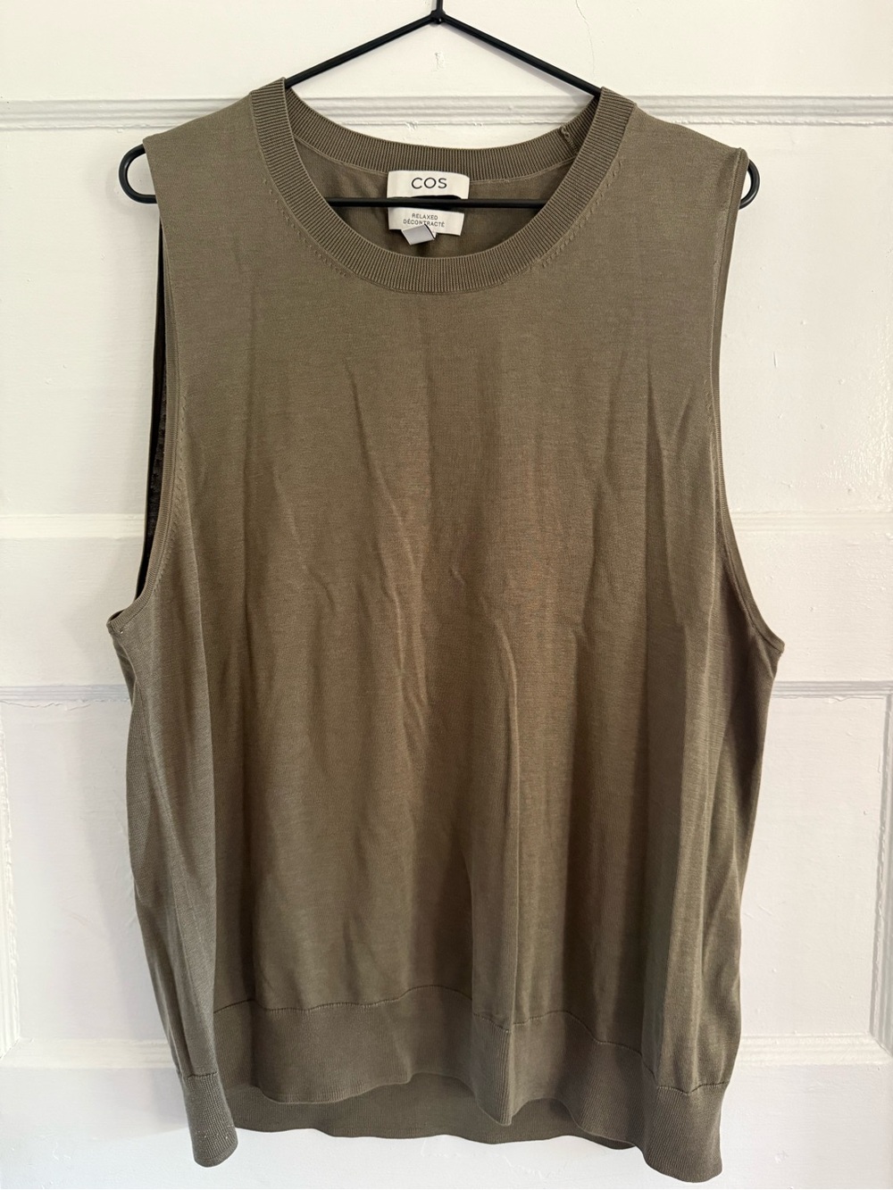 COS Olive Sleeveless Knit Tank Top